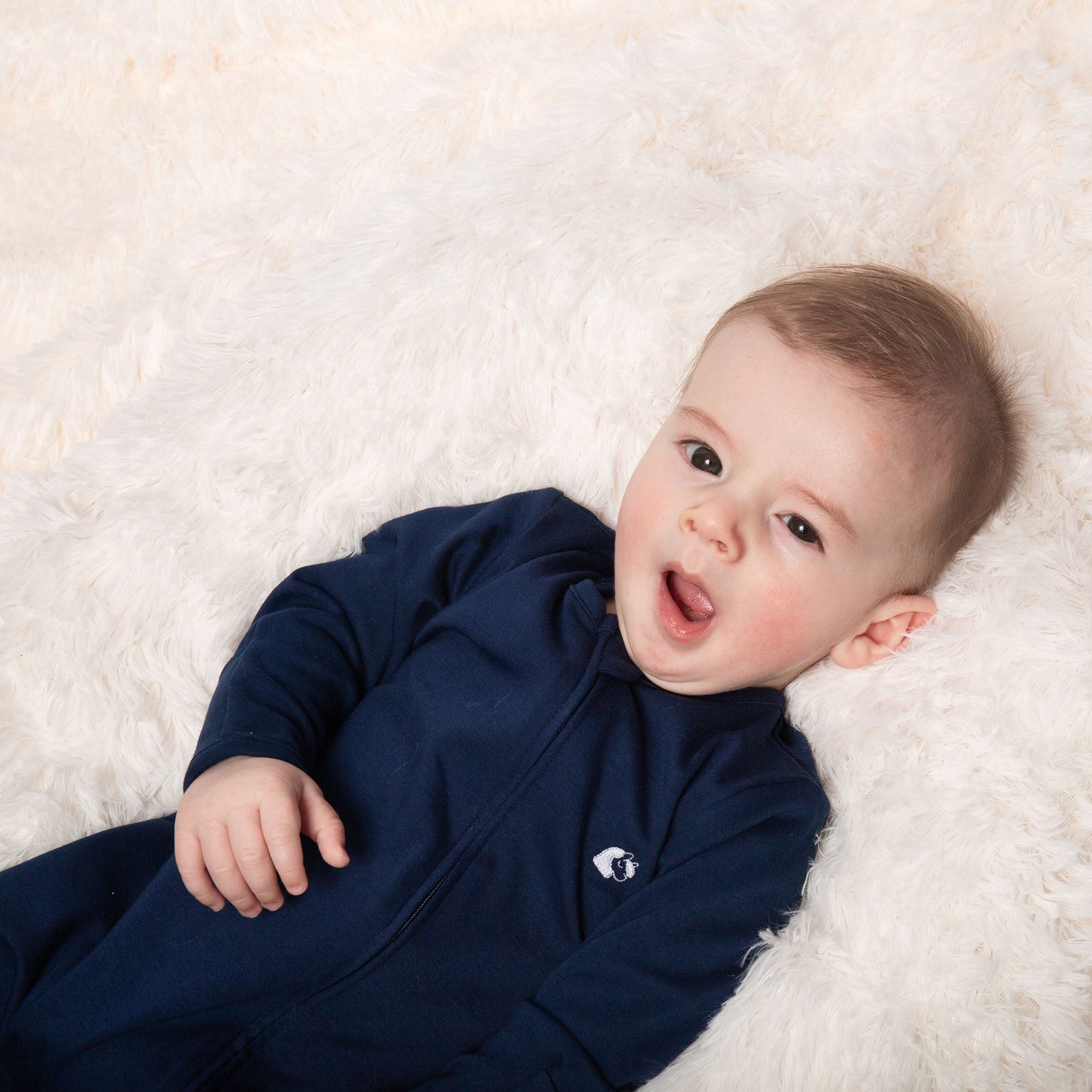 2-way zipper footie - blue