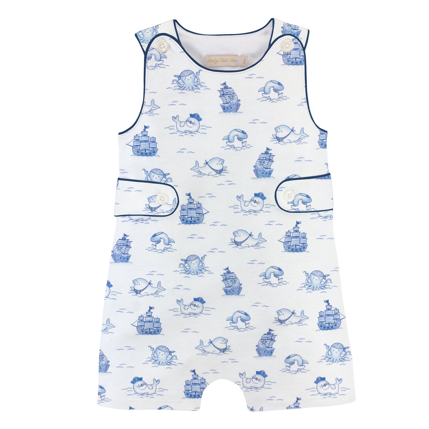 pirates navy short romper
